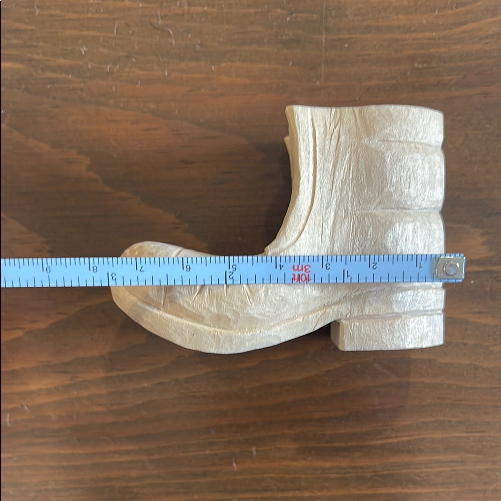 Hand Carved Wooden Boot Decor - Picture 6 of 6